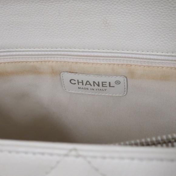 Chanel Grand Shopping Tote White Quilted Caviar - Picture 6 of 8